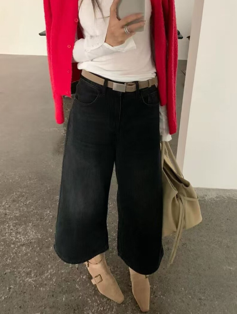 OLA東大門㊣代購女裝新款25秋冬時尚推薦真品牛仔褲加絨貂皮mellor/OLA牛仔褲