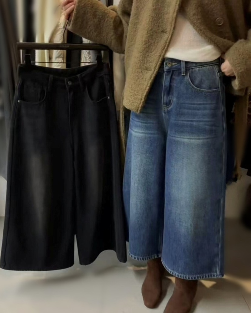 OLA東大門㊣代購女裝新款25秋冬時尚推薦真品牛仔褲加絨貂皮mellor/OLA牛仔褲