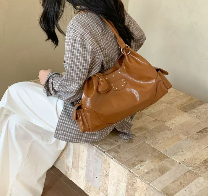 TROUVAILLE韓國代購㊣女士新款25秋冬時尚人氣熱賣單肩斜跨包TROUVAILLE單肩/斜跨包