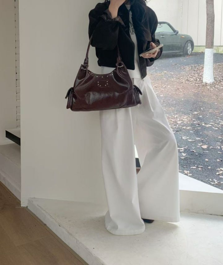 TROUVAILLE韓國代購㊣女士新款25秋冬時尚人氣熱賣單肩斜跨包TROUVAILLE單肩/斜跨包