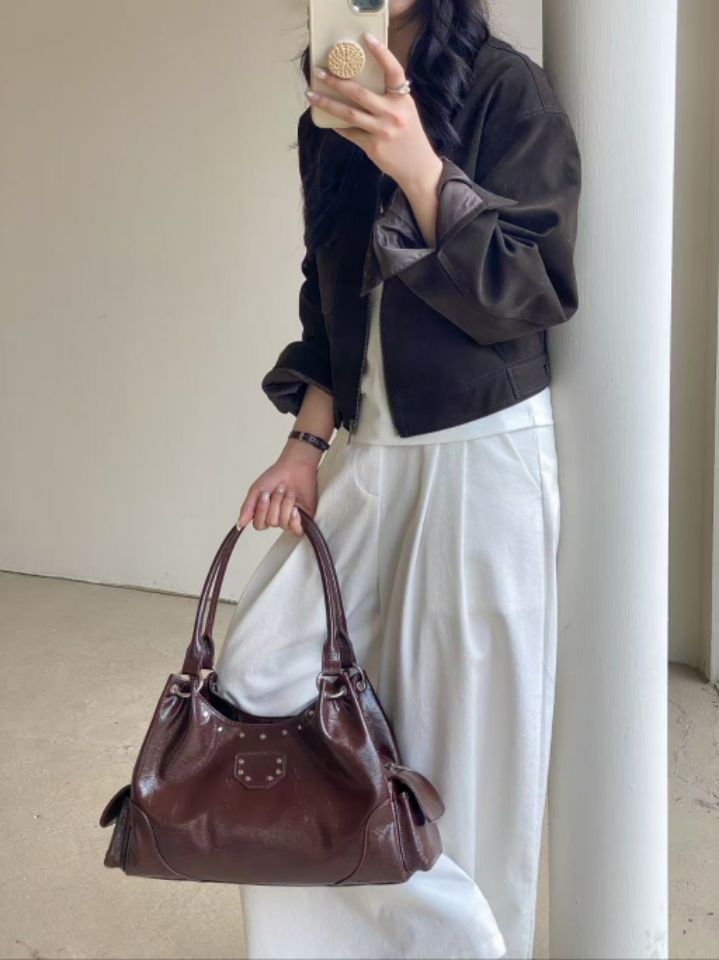 TROUVAILLE韓國代購㊣女士新款25秋冬時尚人氣熱賣單肩斜跨包TROUVAILLE單肩/斜跨包