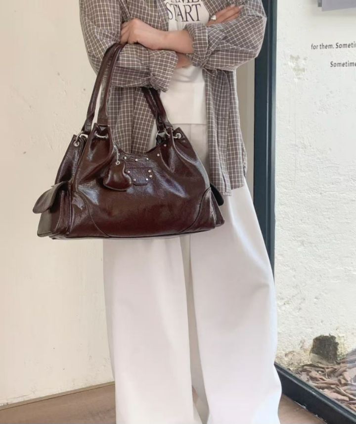 TROUVAILLE韓國代購㊣女士新款25秋冬時尚人氣熱賣單肩斜跨包TROUVAILLE單肩/斜跨包