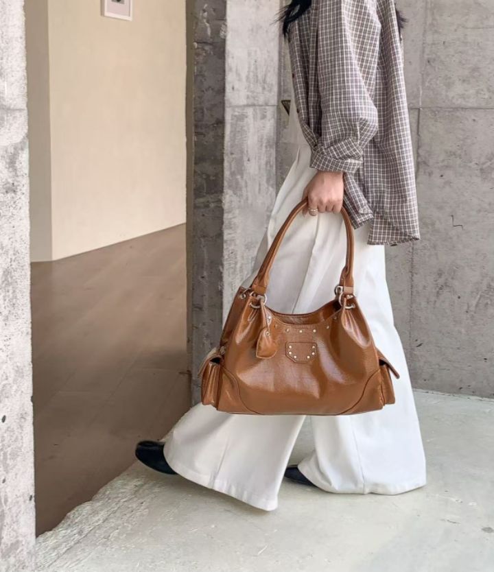 TROUVAILLE韓國代購㊣女士新款25秋冬時尚人氣熱賣單肩斜跨包TROUVAILLE單肩/斜跨包圖色2