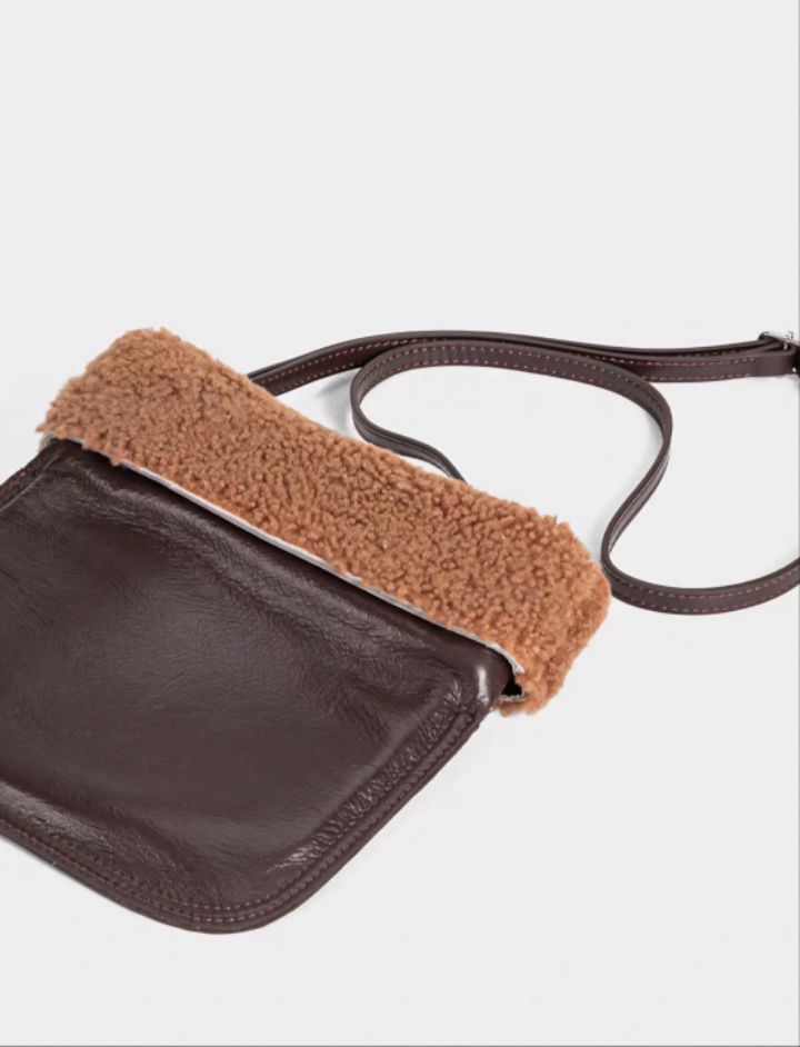 TROUVAILLE韓國直郵㊣女士新款時尚休閑真品單肩斜跨包羊毛TROUVAILLE單肩/斜跨包