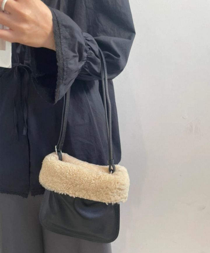 TROUVAILLE韓國直郵㊣女士新款時尚休閑真品單肩斜跨包羊毛TROUVAILLE單肩/斜跨包