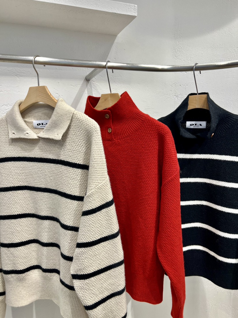 OLA東大門㊣代購女裝新品時尚熱賣推薦25秋冬針織衫高領紐扣mellor/OLA針織衫