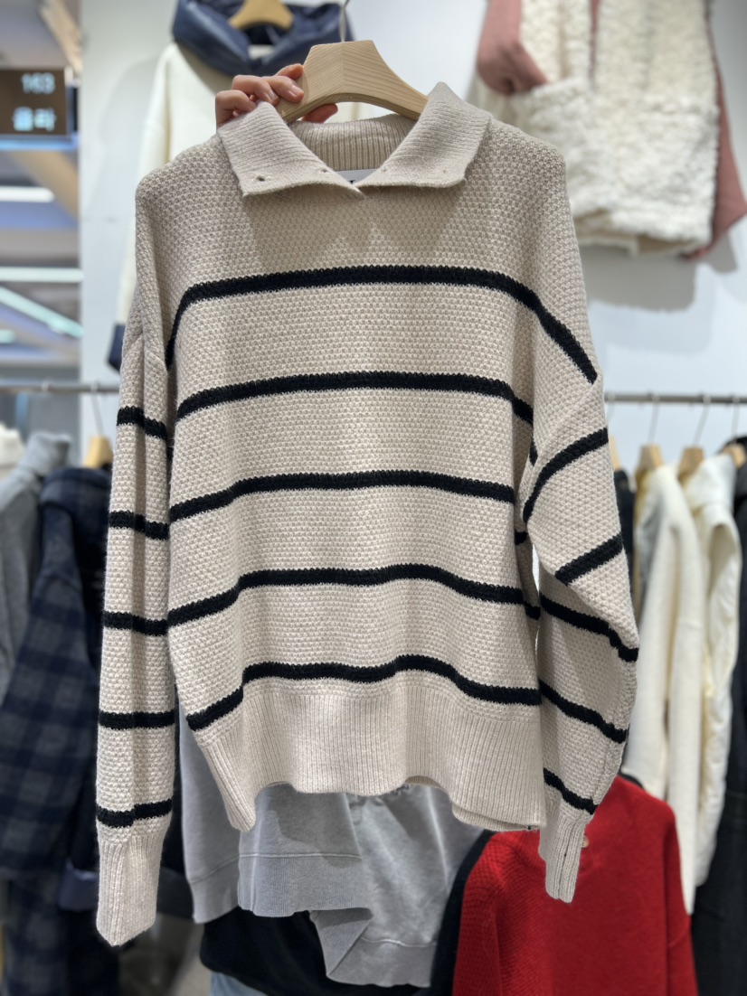 OLA東大門㊣代購女裝新品時尚熱賣推薦25秋冬針織衫高領紐扣mellor/OLA針織衫圖色1