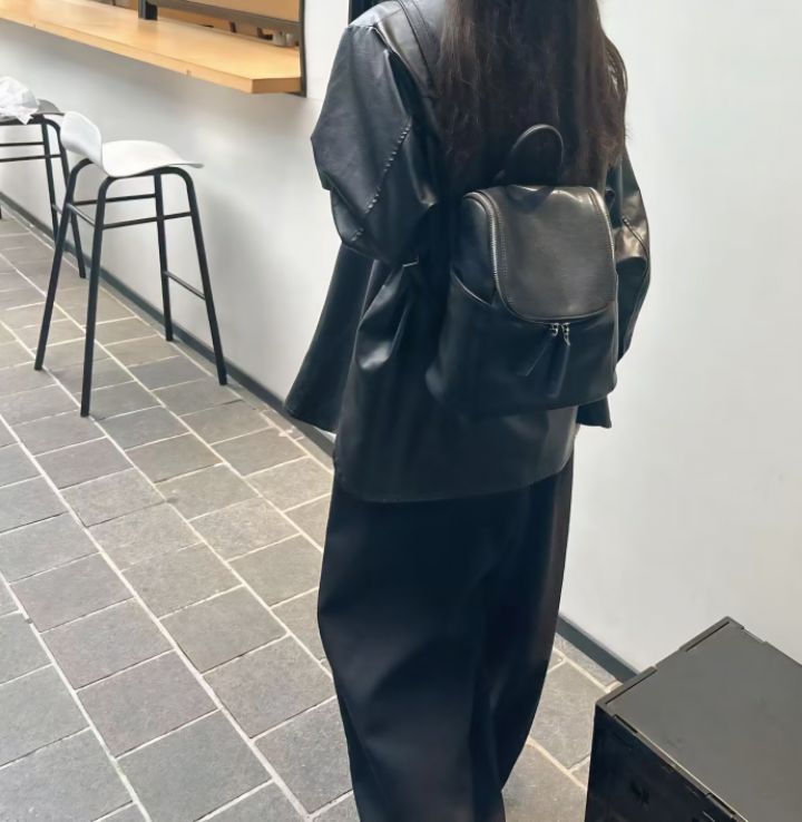 TROUVAILLE東大門㊣直郵女裝新款時尚職業人氣雙肩背包牛皮TROUVAILLE雙肩背包