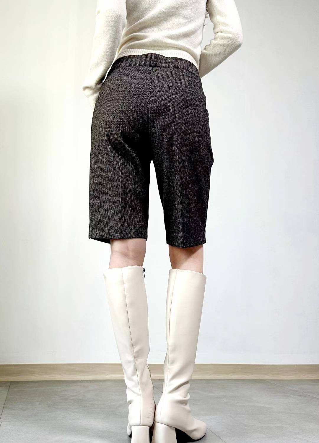 삐삐東大門㊣代購女士新款時尚真品人氣推薦職業短褲人字紋Pager短褲