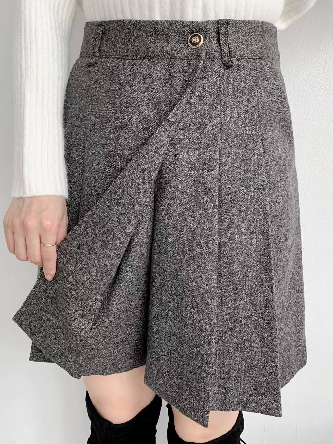 삐삐韓國直郵㊣女裝新款推薦職業時尚25秋冬人氣休閑裙褲褶裥Pager裙褲