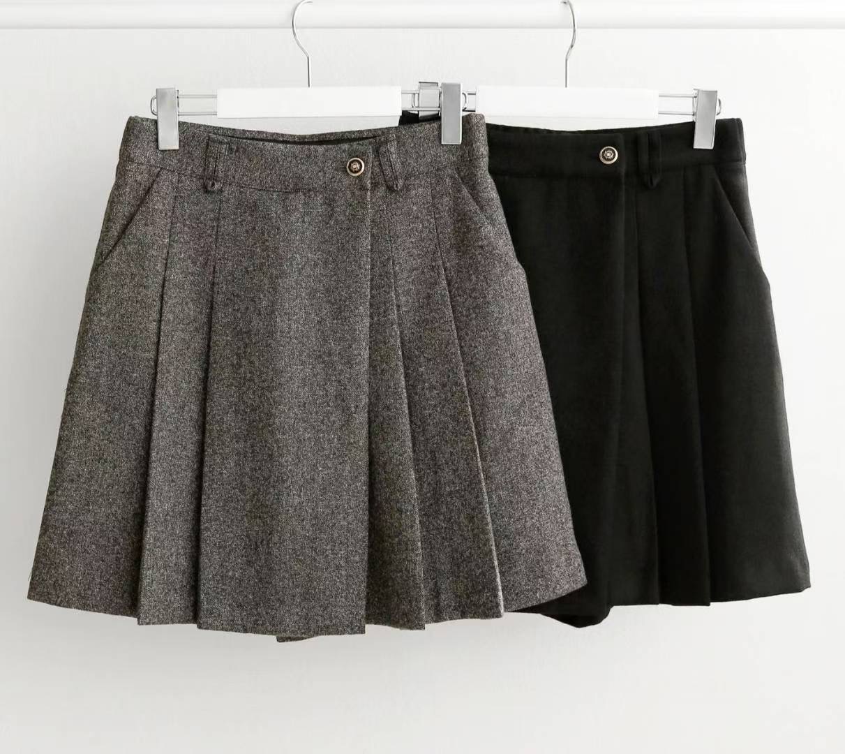 삐삐韓國直郵㊣女裝新款推薦職業時尚25秋冬人氣休閑裙褲褶裥Pager裙褲圖色2左二色