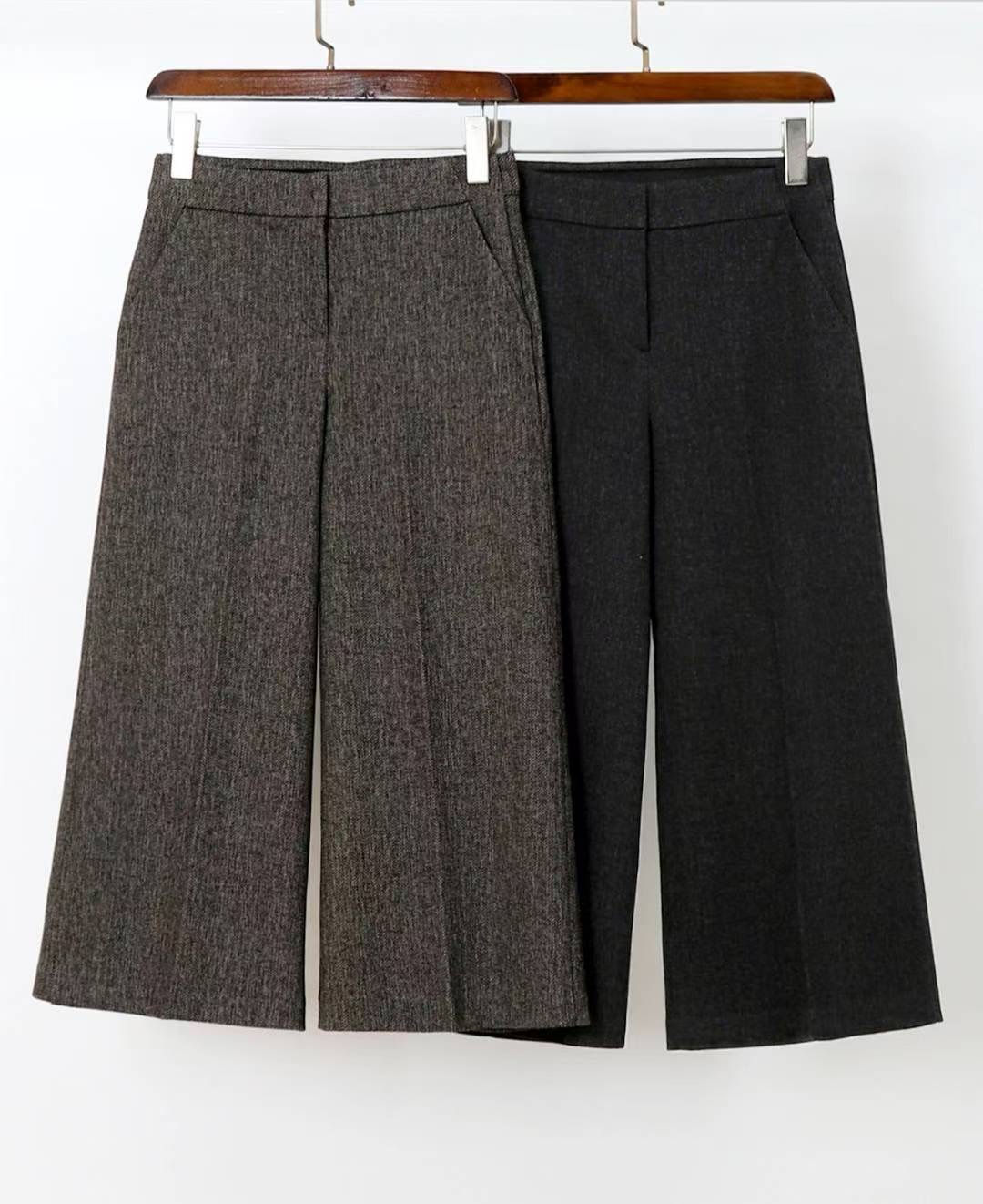 삐삐韓國直郵㊣女裝新品真品職業人氣休閑25秋冬休閑褲人字紋Pager休閑褲