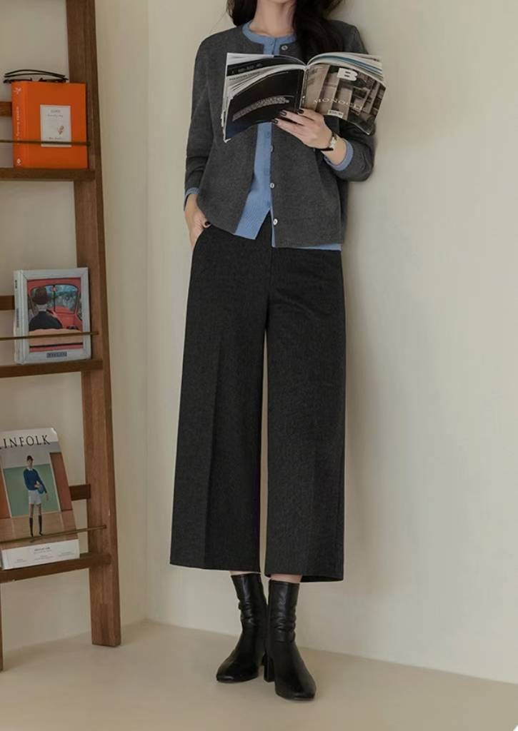 삐삐韓國直郵㊣女裝新品真品職業人氣休閑25秋冬休閑褲人字紋Pager休閑褲圖色2