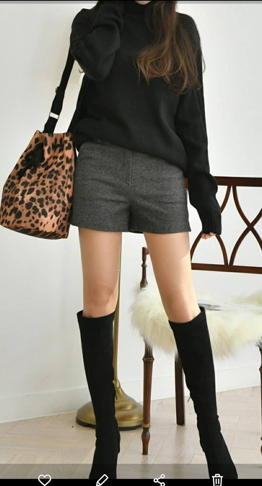 삐삐韓國直郵㊣女士新品人氣職業時尚休閑真品推薦短褲抓絨Pager短褲