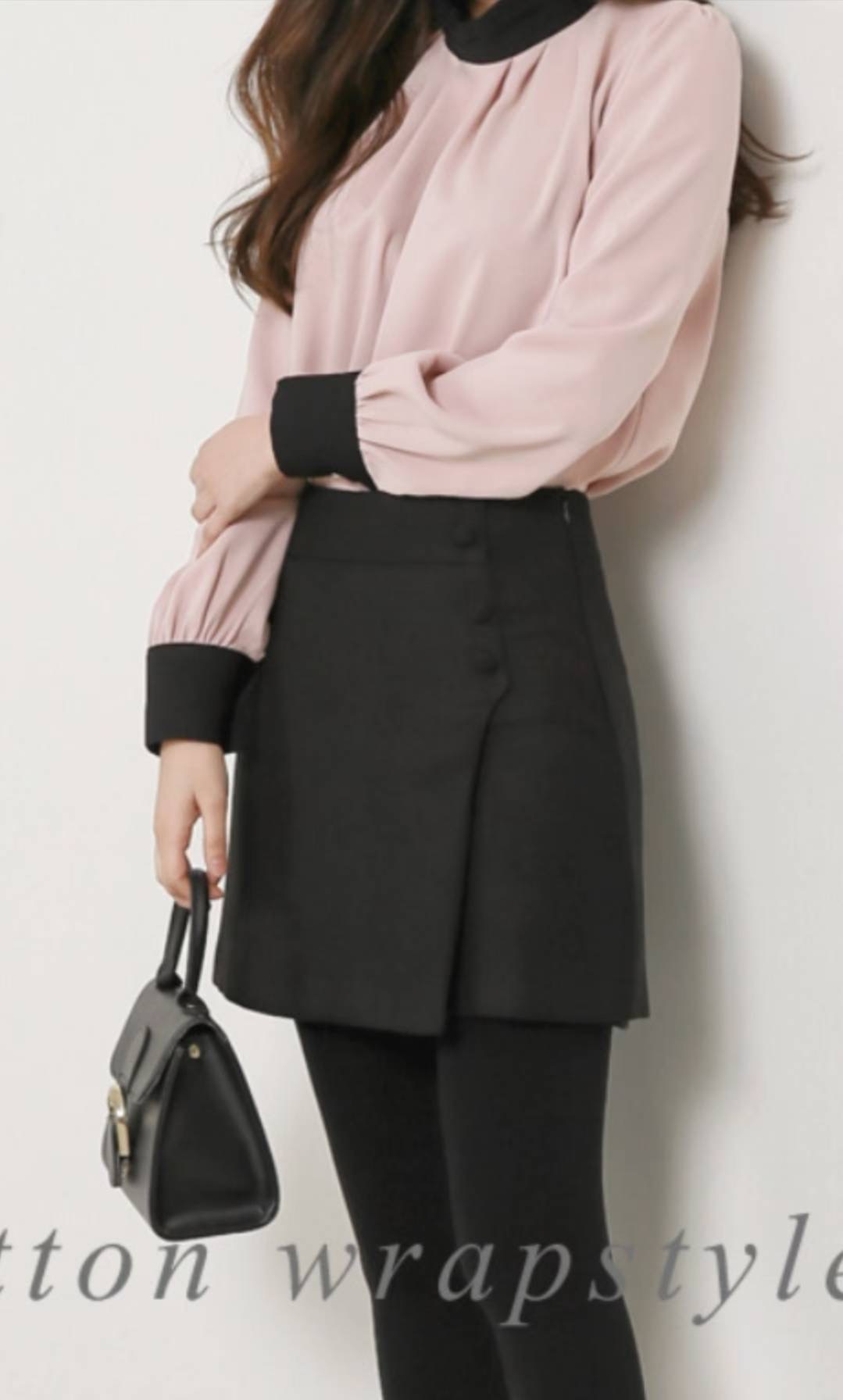 삐삐東大門㊣直郵女士新款休閑真品推薦25秋冬裙褲裹身裙羊毛Pager裙褲圖色2