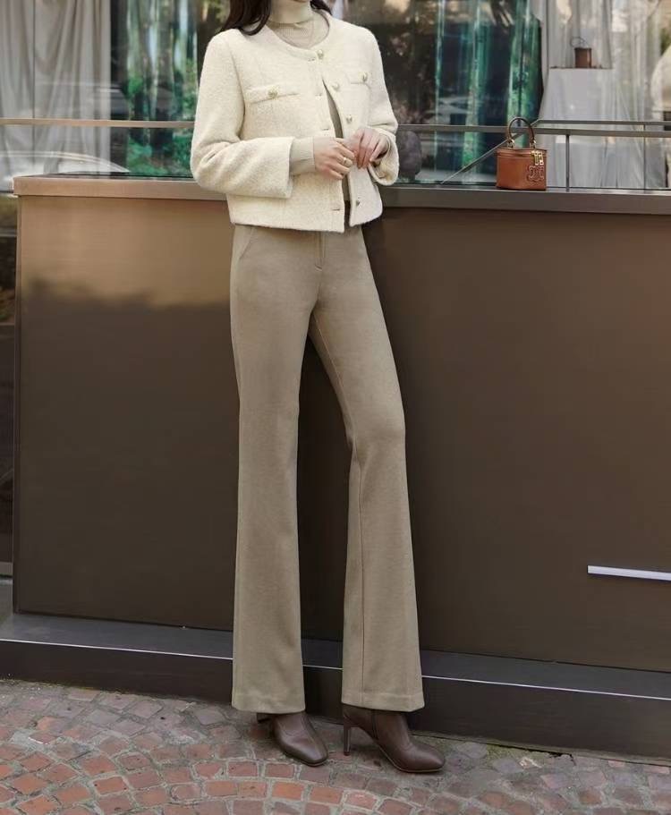 삐삐韓國代購㊣女裝新款時尚熱賣職業人氣休閑褲喇叭形羊毛Pager休閑褲