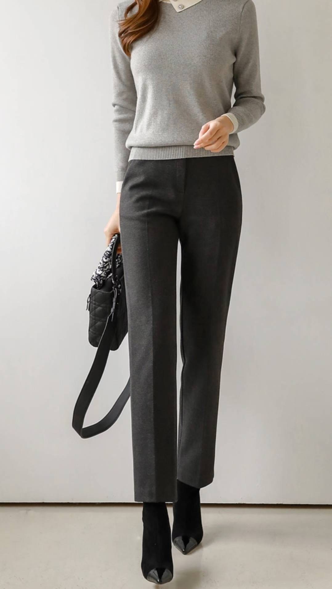 삐삐東大門㊣代購女裝新品人氣職業時尚休閑休閑褲抓絨修身Pager休閑褲