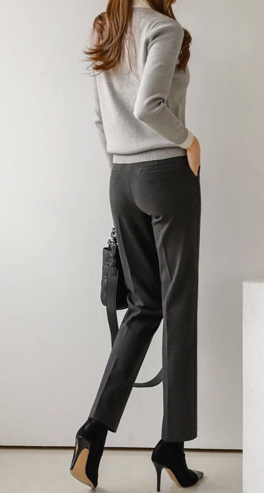 삐삐東大門㊣代購女裝新品人氣職業時尚休閑休閑褲抓絨修身Pager休閑褲