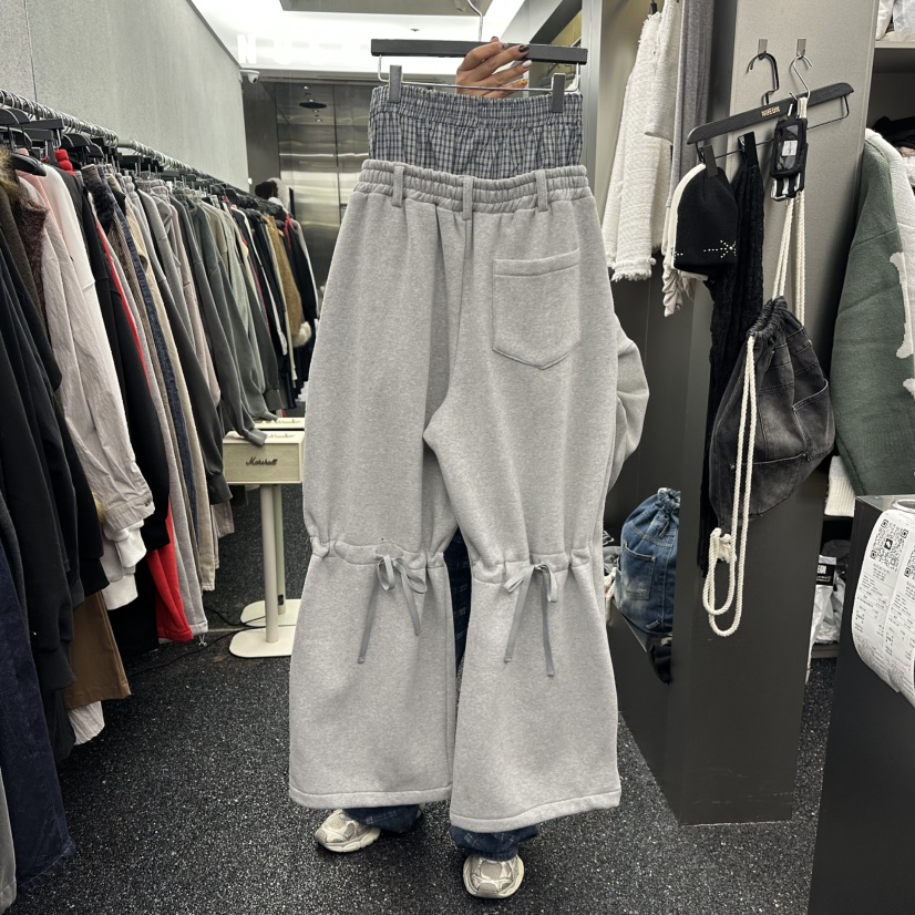 NUEUN東大門㊣實拍女士新品25秋冬休閑推薦職業時尚休閑褲抓絨NUEUN/SEEOT休閑褲