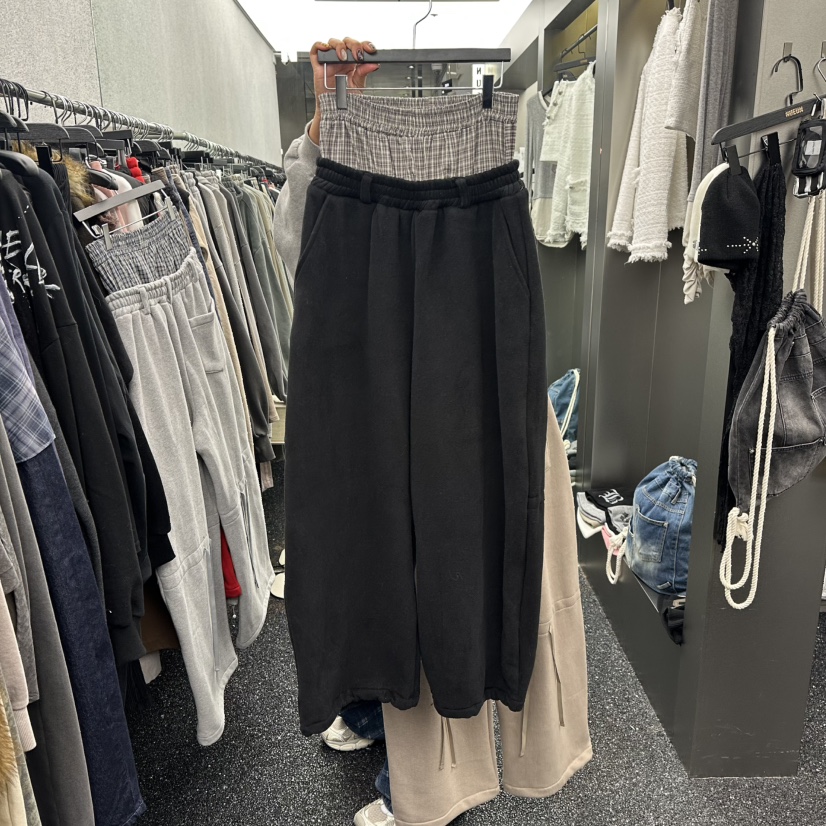 NUEUN東大門㊣實拍女士新品25秋冬休閑推薦職業時尚休閑褲抓絨NUEUN/SEEOT休閑褲圖色3