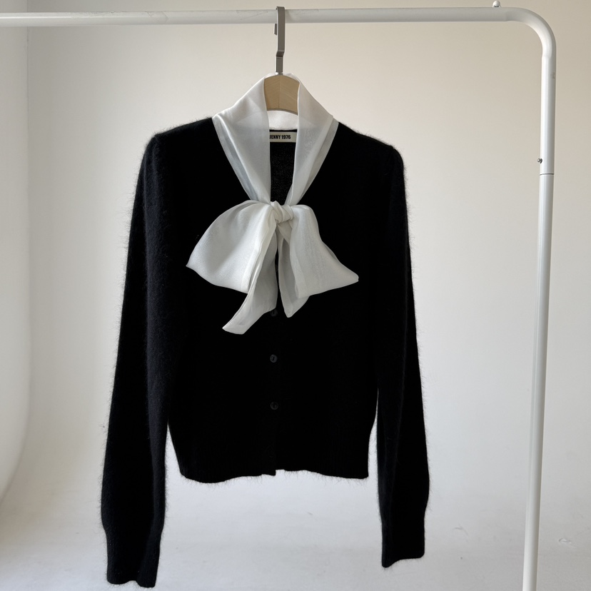 JENNY 1976韓國代購㊣女士新款25秋冬職業真品熱賣針織衫開衫JENNY 1976針織衫圖色3黑色