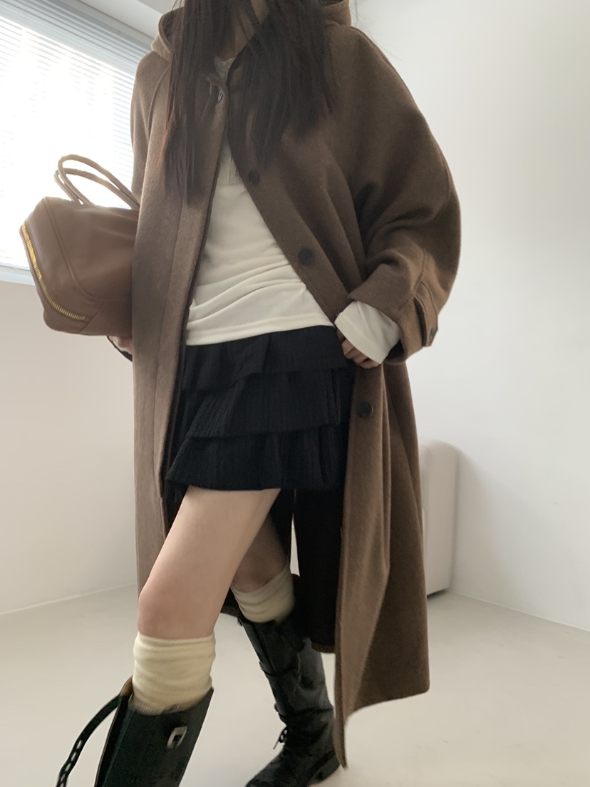 TRUE東大門㊣實拍女士新品人氣推薦熱賣中長款大衣可拆卸絎縫TRUE中長款大衣