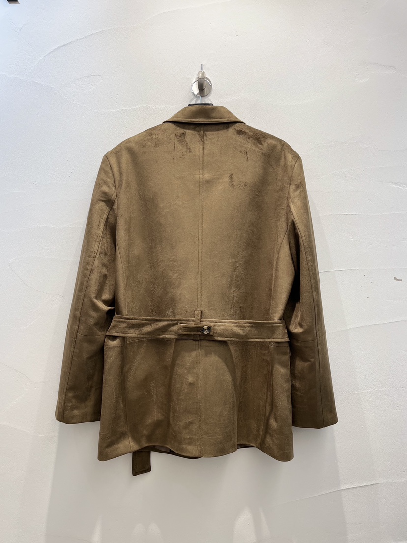 BROWN PAPER-S韓國代購㊣女裝新品真品25秋冬夾克腰帶麂皮BROWN PAPER-S夾克