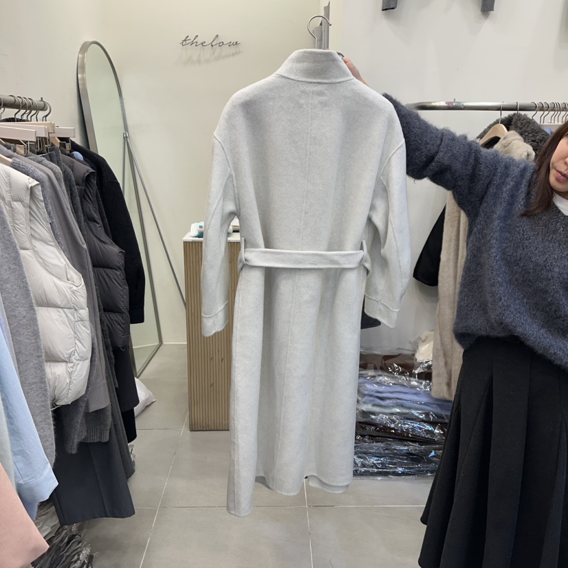 THE LOW韓國直郵㊣女士新款職業真品25秋冬中長款大衣套裝THE LOW中長款大衣