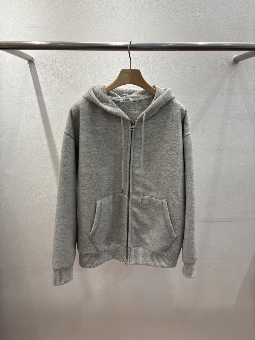 FL LANEL韓國代購㊣女士新款休閑職業真品夾克連帽拉鏈衫羊毛FL LANEL夾克圖色1