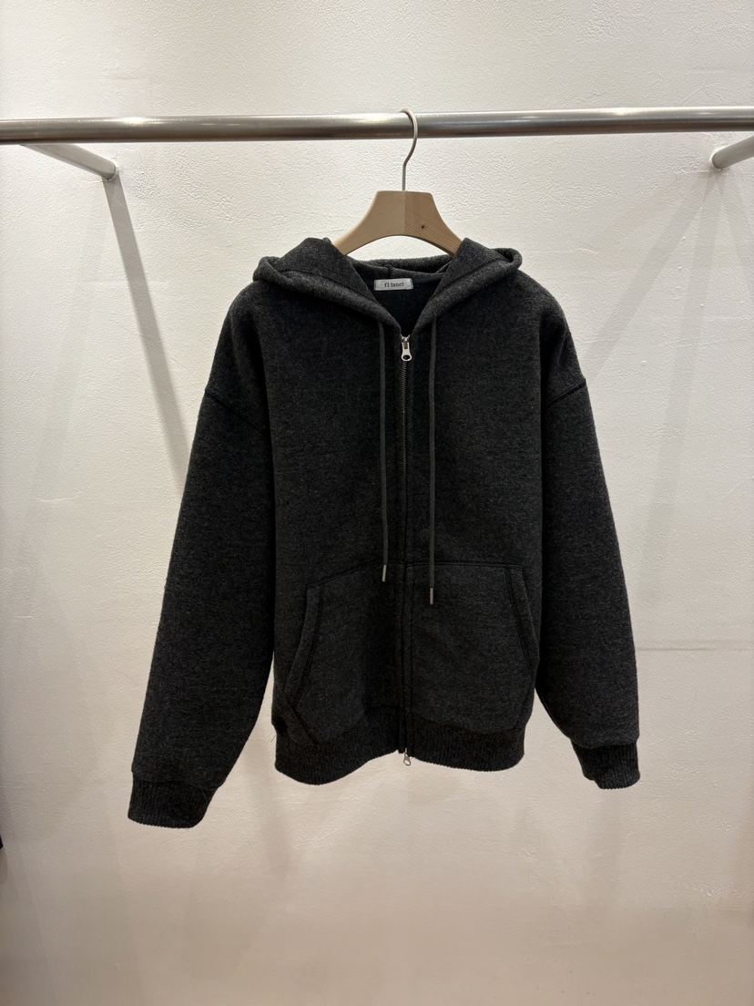 FL LANEL韓國代購㊣女士新款休閑職業真品夾克連帽拉鏈衫羊毛FL LANEL夾克圖色2