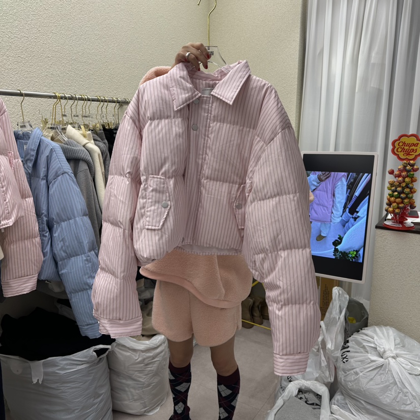 DRAWING韓國代購㊣女裝新品推薦熱賣時尚真品人氣短款羽絨服DRAWING短款羽絨服圖色1