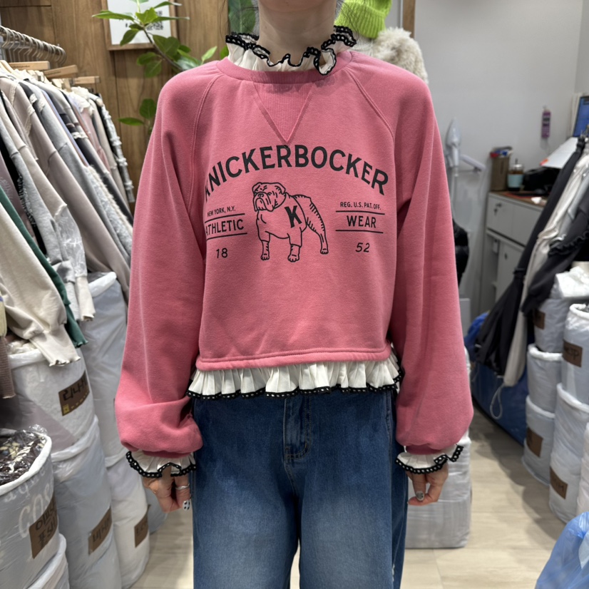 MARI CO東大門㊣代購女士新品休閑推薦職業衛衣假兩件褶裥MARI CO衛衣圖色1