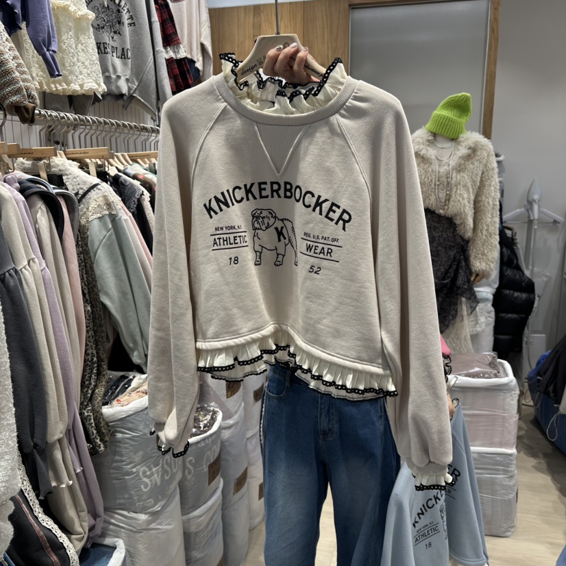 MARI CO東大門㊣代購女士新品休閑推薦職業衛衣假兩件褶裥MARI CO衛衣圖色3