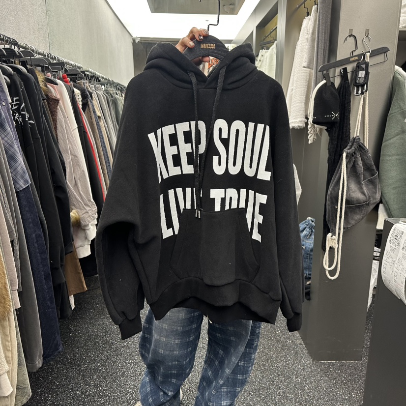 NUEUN東大門㊣代購女士新品人氣推薦職業25秋冬衛衣連帽衫加絨NUEUN/SEEOT衛衣圖色2