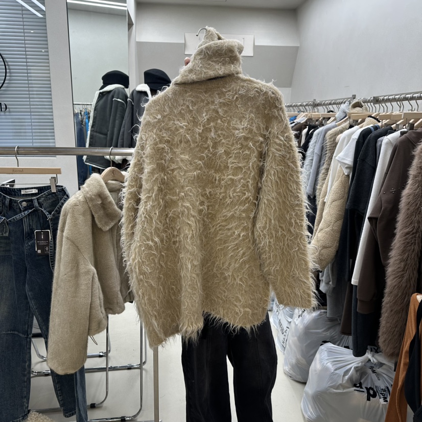 ASCEND東大門㊣實拍女裝新款25秋冬套裝羊駝毛含圍巾兩件套套裝ASCEND套裝