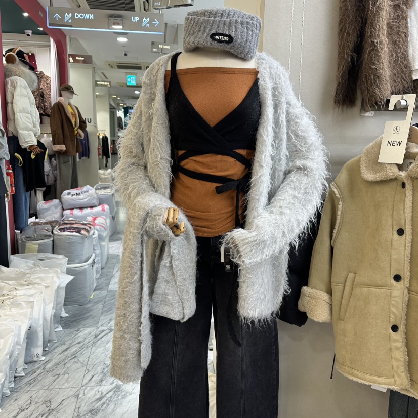 ASCEND東大門㊣實拍女裝新款25秋冬套裝羊駝毛含圍巾兩件套套裝ASCEND套裝圖色1