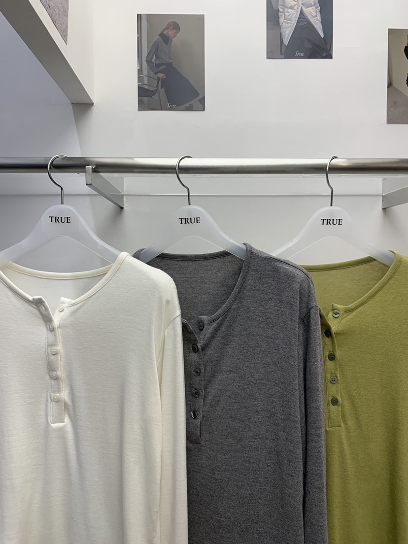 TRUE韓國代購㊣女裝新款熱賣25秋冬休閑時尚人氣推薦長袖T恤TRUE長袖T恤