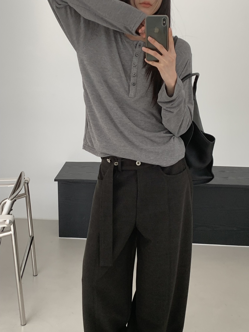 TRUE韓國代購㊣女裝新款熱賣25秋冬休閑時尚人氣推薦長袖T恤TRUE長袖T恤