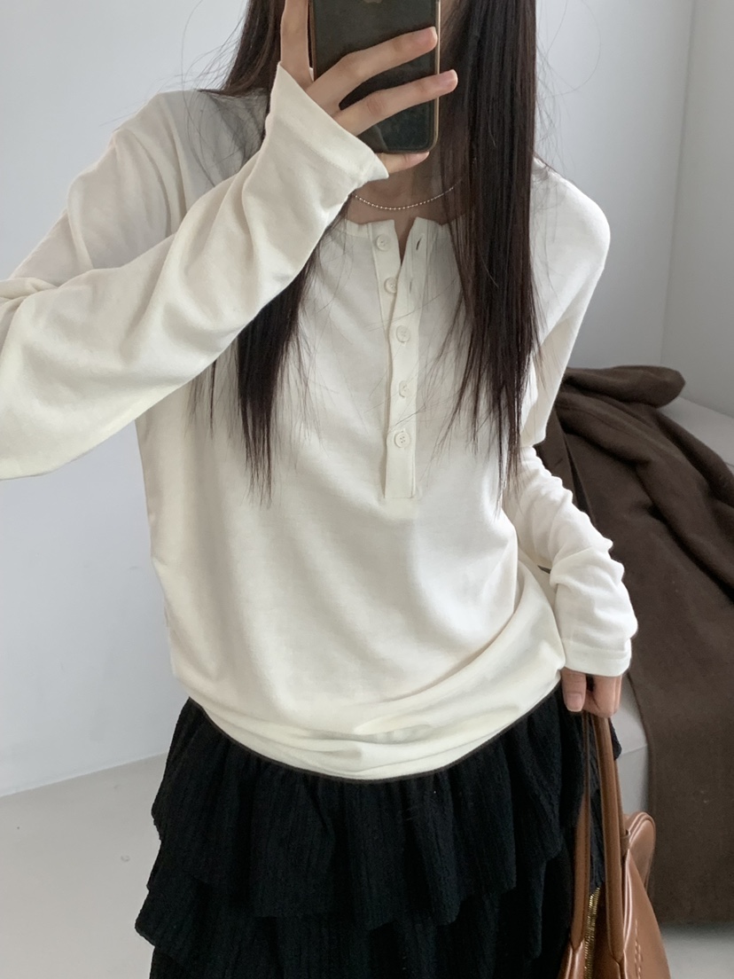 TRUE韓國代購㊣女裝新款熱賣25秋冬休閑時尚人氣推薦長袖T恤TRUE長袖T恤