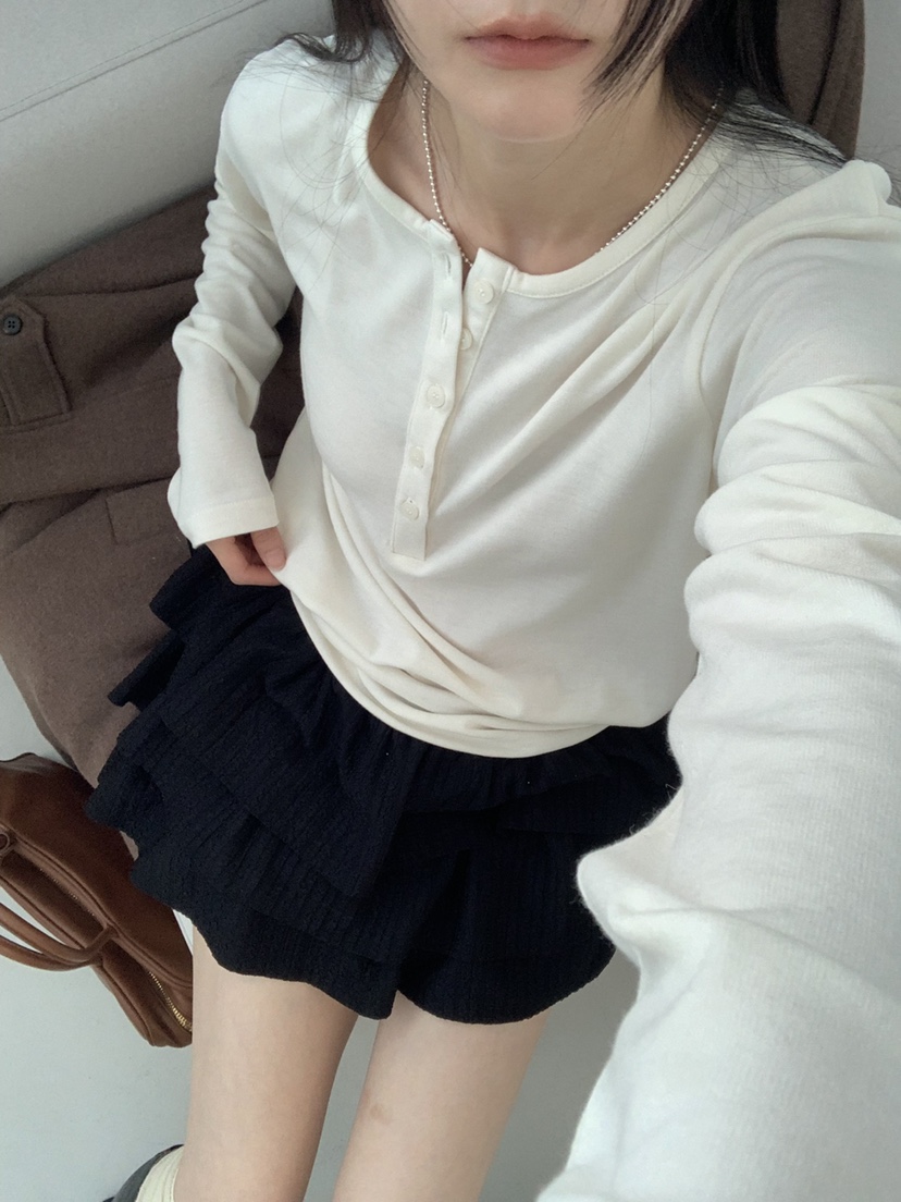 TRUE韓國代購㊣女裝新款熱賣25秋冬休閑時尚人氣推薦長袖T恤TRUE長袖T恤