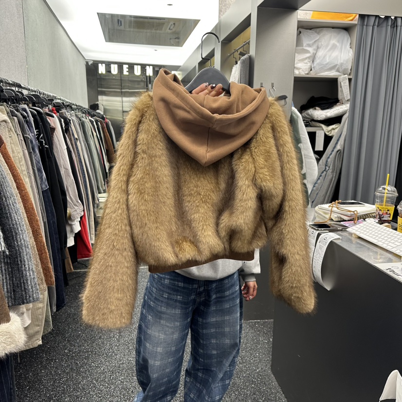 NUEUN東大門㊣實拍女士新款真品人氣職業推薦短款棉服毛皮狐貍NUEUN/SEEOT短款棉服