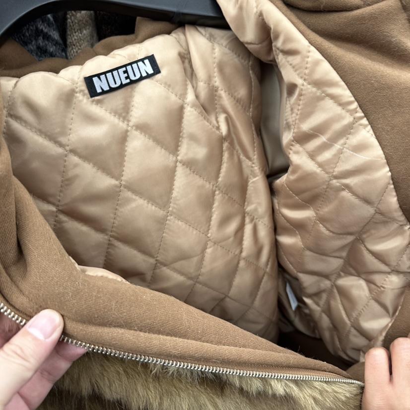 NUEUN東大門㊣實拍女士新款真品人氣職業推薦短款棉服毛皮狐貍NUEUN/SEEOT短款棉服