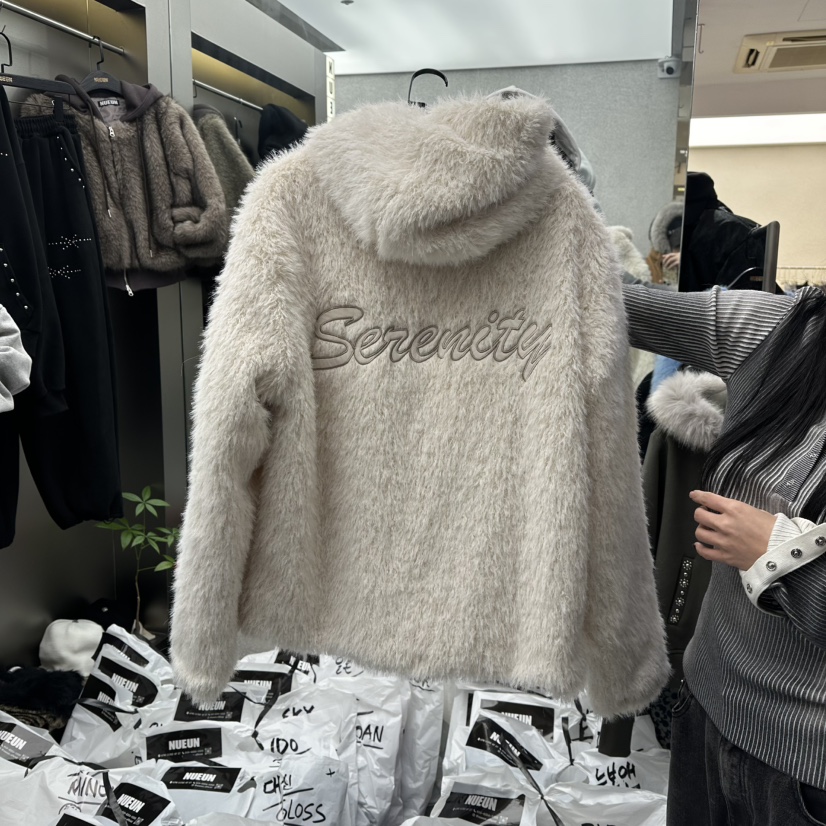 NUEUN東大門㊣直郵女士新品人氣休閑真品25秋冬短款大衣皮草NUEUN/SEEOT短款大衣