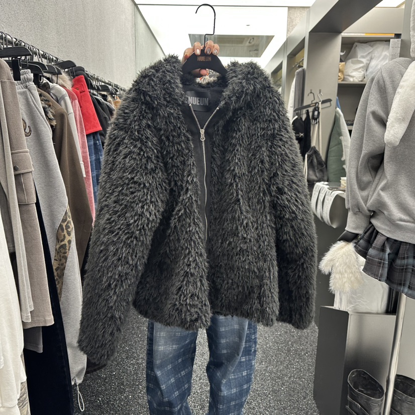 NUEUN東大門㊣直郵女士新品人氣休閑真品25秋冬短款大衣皮草NUEUN/SEEOT短款大衣圖色2