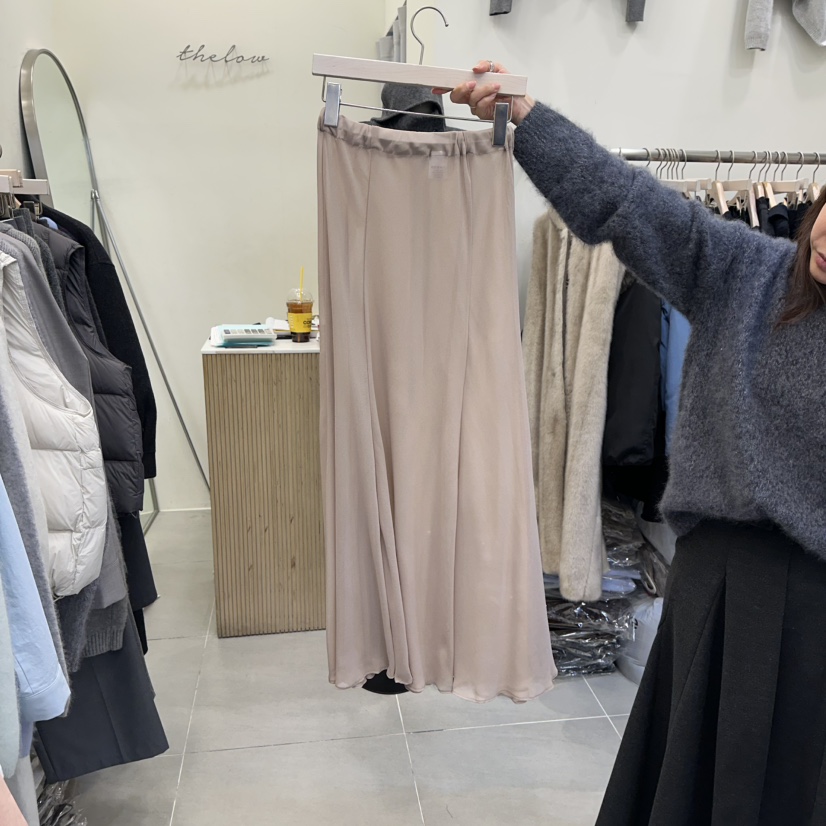 THE LOW東大門㊣代購女士新款時尚職業人氣真品休閑長裙雪紡THE LOW長裙