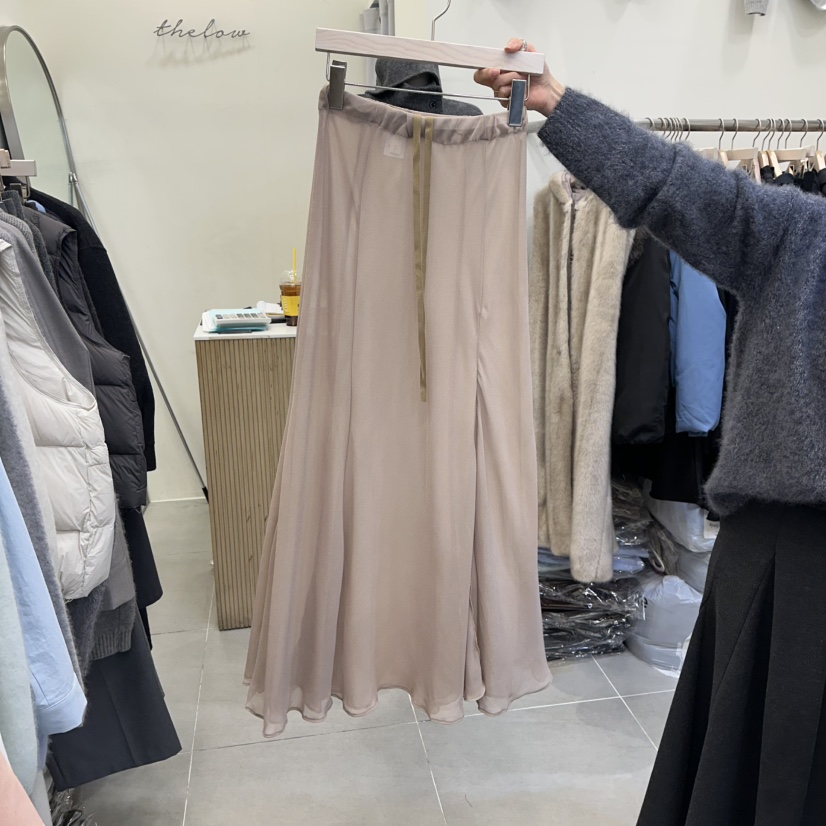 THE LOW東大門㊣代購女士新款時尚職業人氣真品休閑長裙雪紡THE LOW長裙圖色2