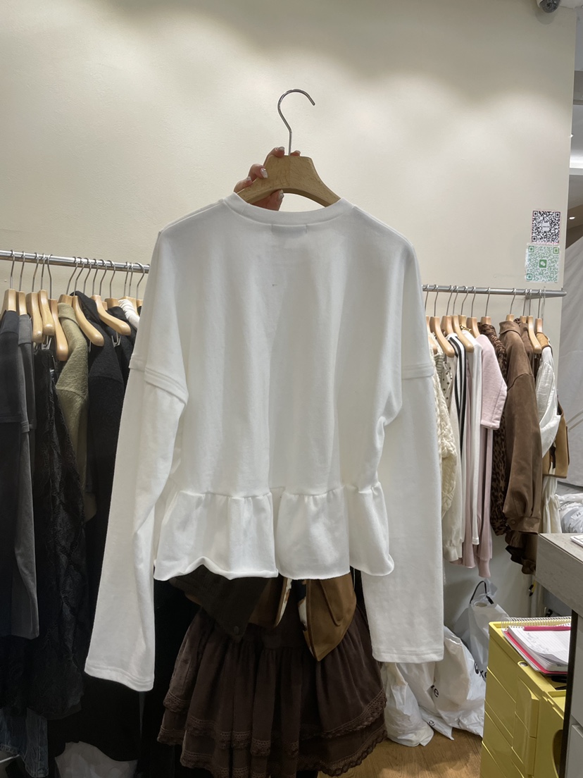 AUVERFIT東大門㊣實拍女裝新款熱賣真品25秋冬長袖T恤假兩件AUVERFIT長袖T恤