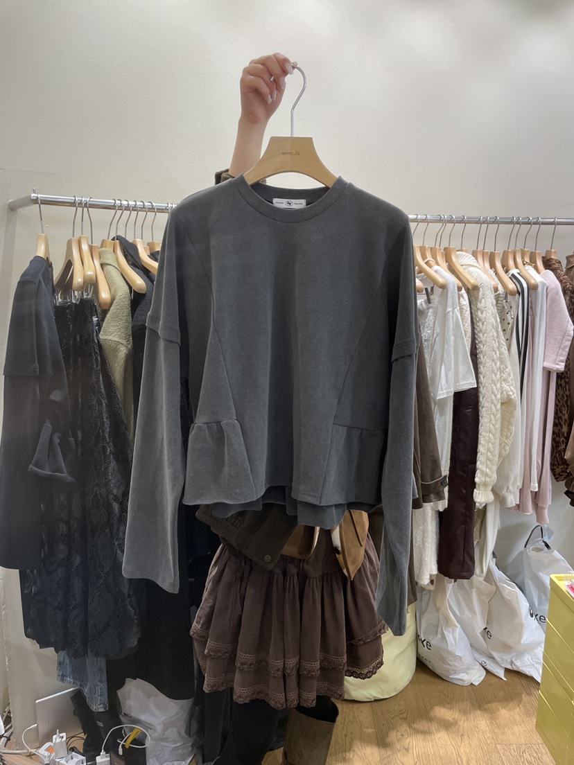 AUVERFIT東大門㊣實拍女裝新款熱賣真品25秋冬長袖T恤假兩件AUVERFIT長袖T恤圖色2墨色