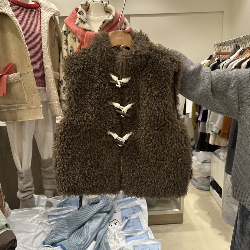 MELO東大門㊣直郵女士新品職業休閑推薦25秋冬人氣馬甲毛皮MELO馬甲圖色2