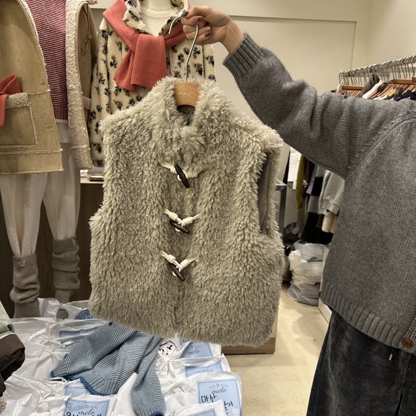 MELO東大門㊣直郵女士新品職業休閑推薦25秋冬人氣馬甲毛皮MELO馬甲圖色3